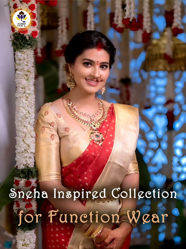 Sneha Inspired Collection soft silk saree featuring elegant traditional design, luxurious fabric.