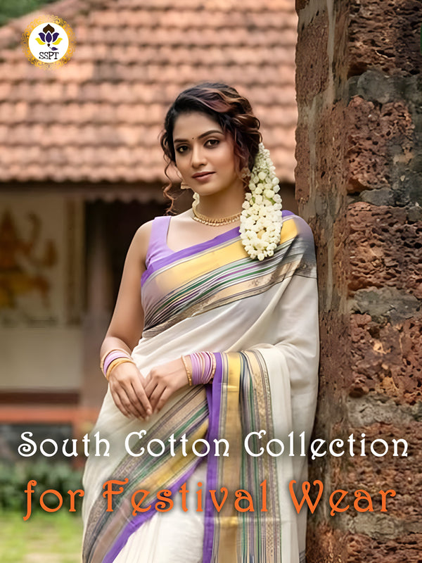Order now and enjoy premium-quality South Cotton sarees delivered to your doorstep.