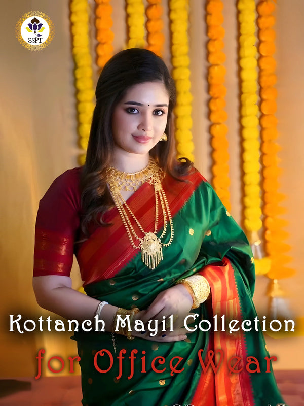 Kottanch Mayil Saree Collection with Zari Work for Festival Wear