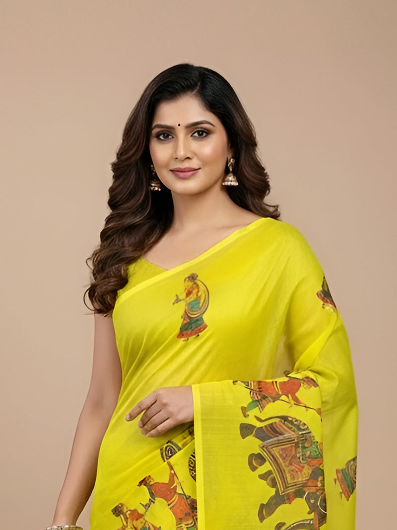 Summer Linen Cotton saree for women in soft lightweight breathable linen cotton fabric suitable for summer wear office wear and festive occasions