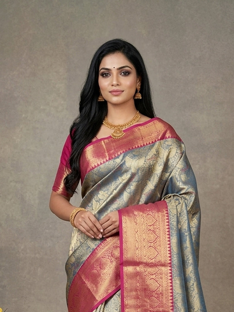 Wedding Tissue Collection soft silk tissue saree for women in traditional bridal and festive wear design from Sri Sakthi Pugazh Tex