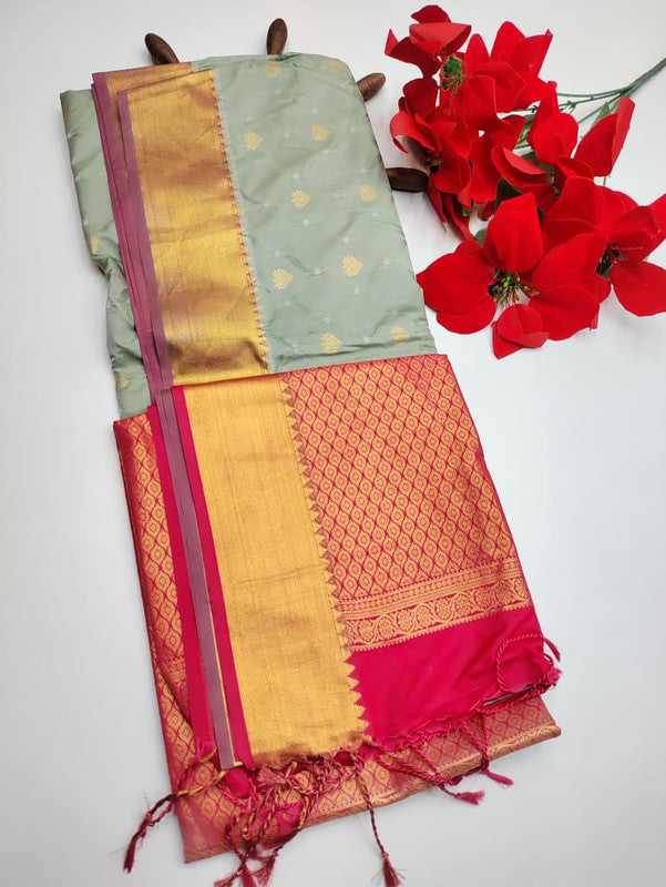 Luxury Semi Silk Saree+Jute Bag free(Diwali sale) SE65