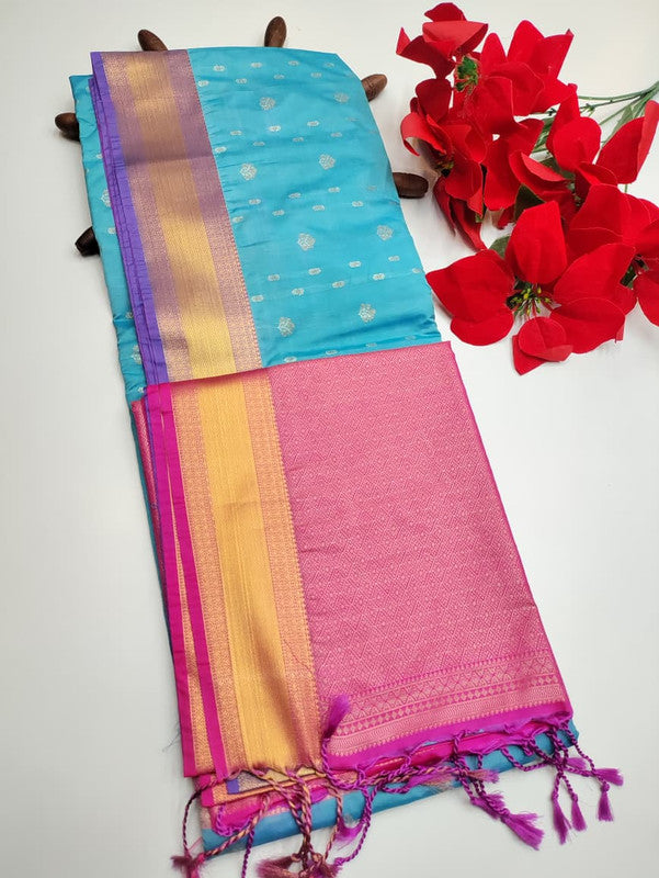 Luxury Semi Silk Saree+Jute Bag free(Diwali sale) SE73