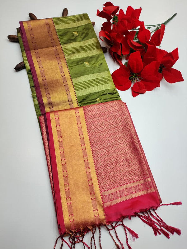 Luxury Semi Silk Saree+Jute Bag free(Diwali sale) SE75