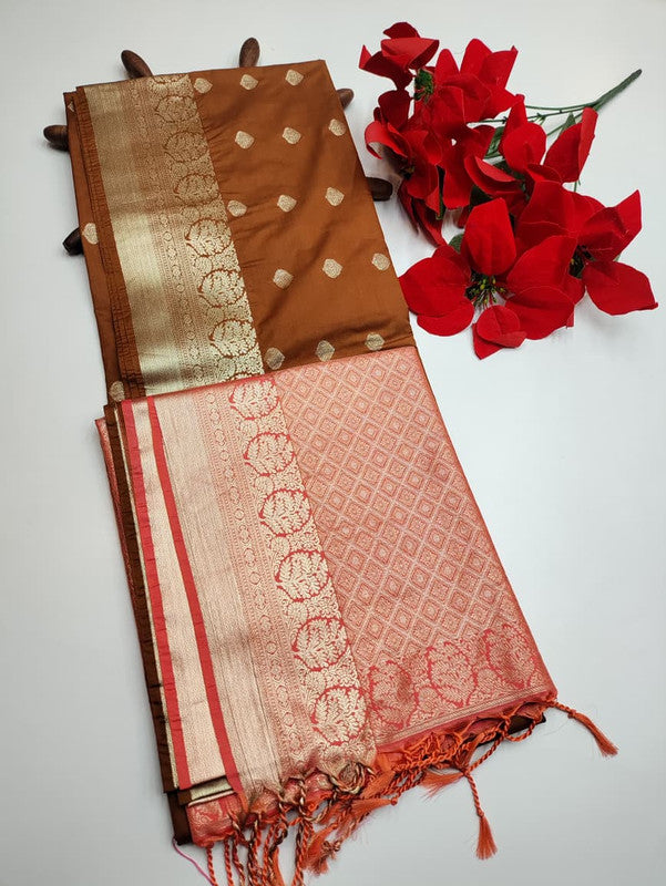 Luxury Semi Silk Saree+Jute Bag free(Diwali sale) SE86