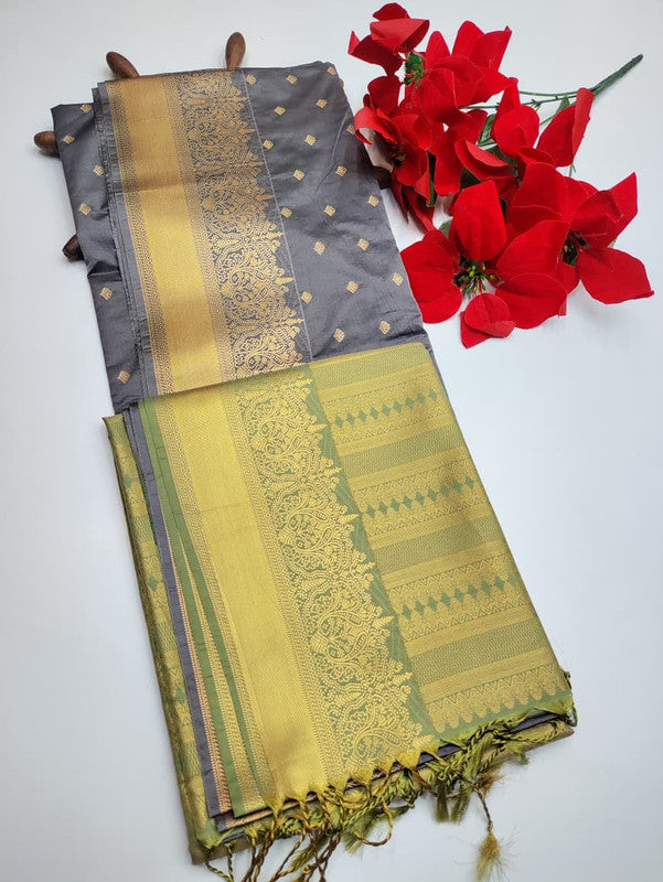 Luxury Semi Silk Saree+Jute Bag free(Diwali sale) SE101