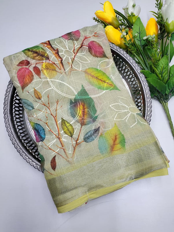 Premium Linen Saree(Work Saree)  LL23
