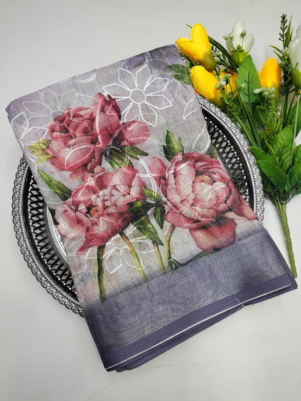 Premium Linen Saree(Work Saree)  LL31