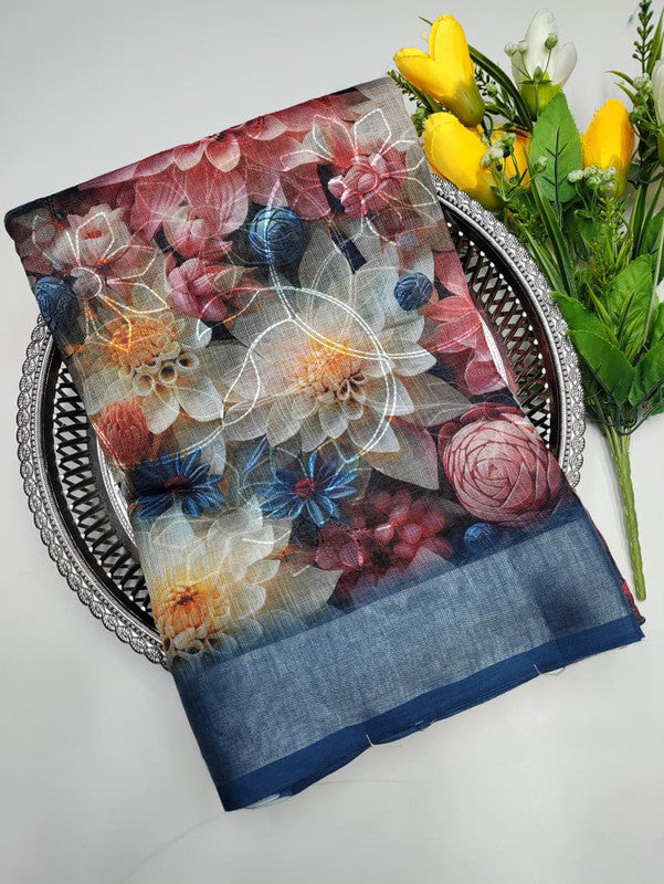 Premium Linen Saree(Work Saree)  LL33