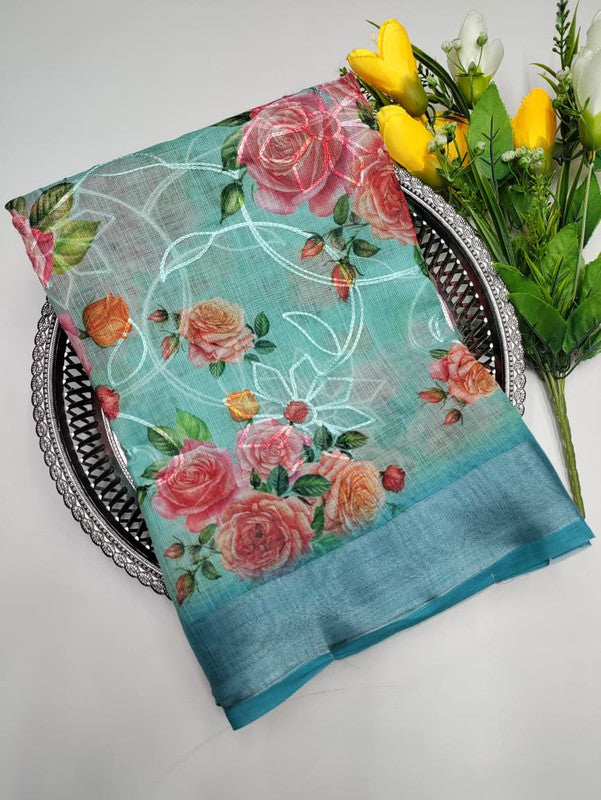 Premium Linen Saree(Work Saree)  LL34