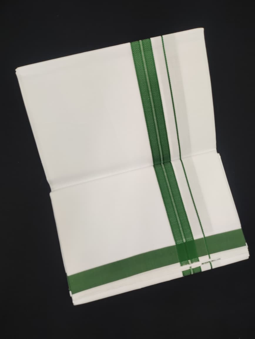 Cotton White Dhoti | Fancy Border | 2 Mtrs