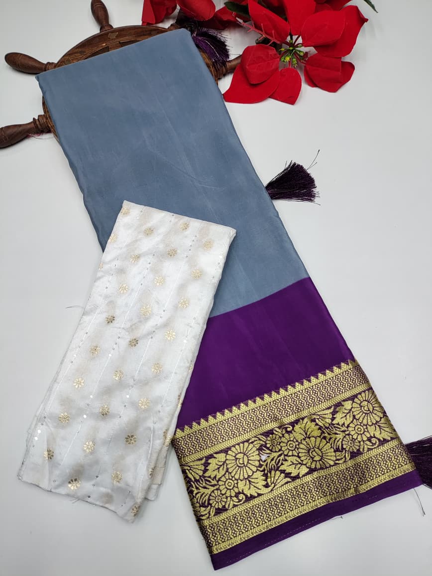 Mysore Crepe Silk Saree MY37