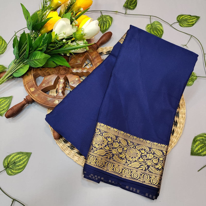 Mysore Plain Crepe Silk Saree