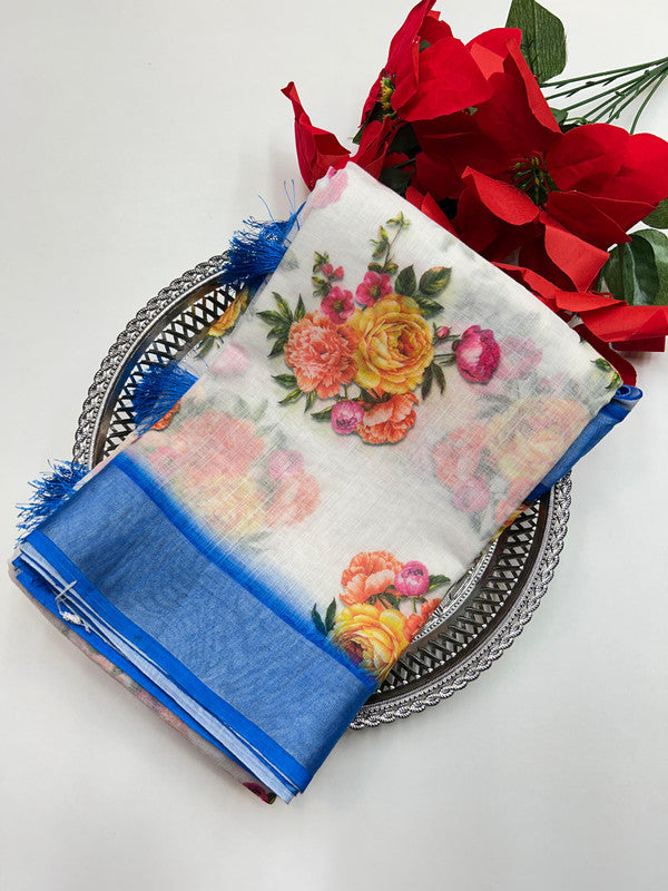 Linen Printed Saree