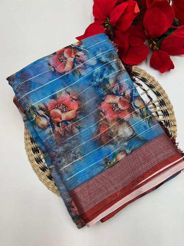 Linen Printed Saree