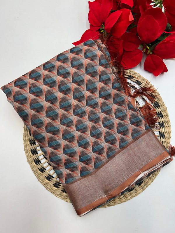 Linen Printed Saree