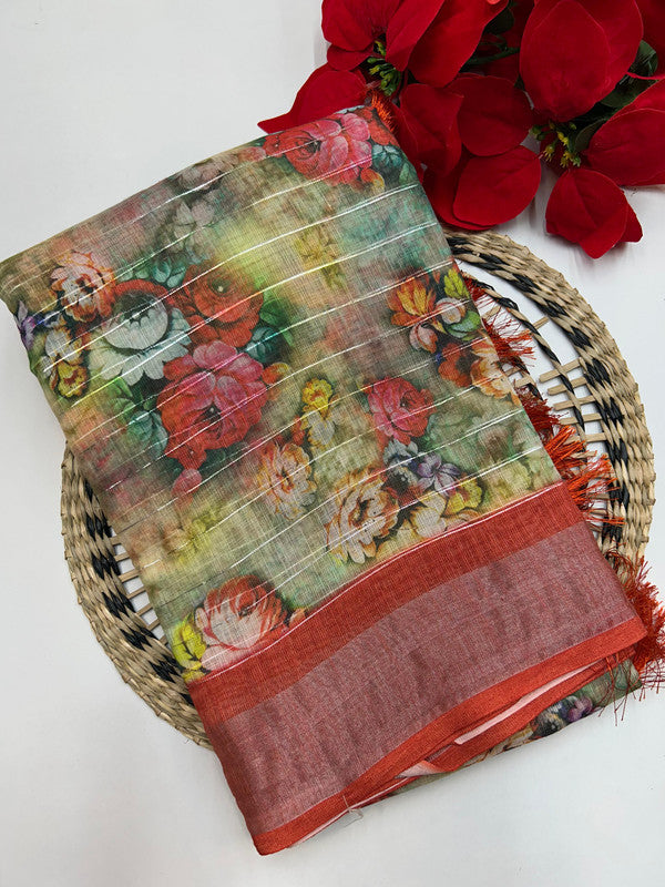 Linen Printed Saree