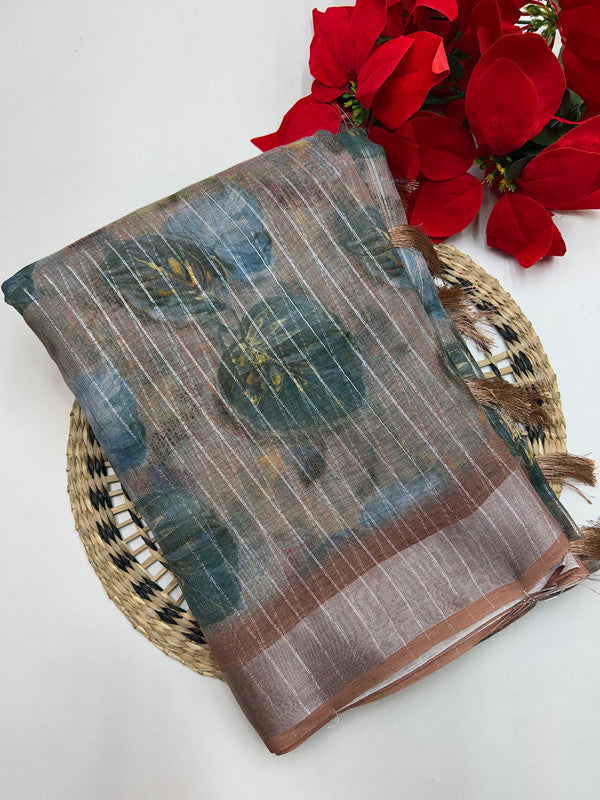 Linen Printed Saree