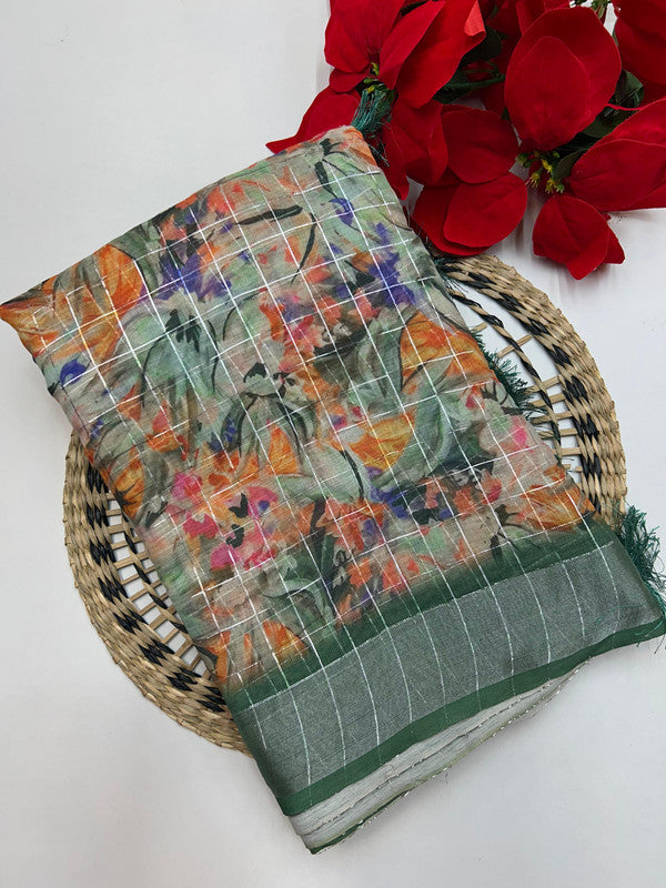 Linen Printed Saree