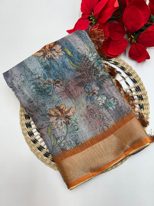 Linen Printed Saree