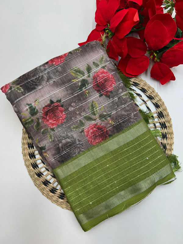Linen Printed Saree