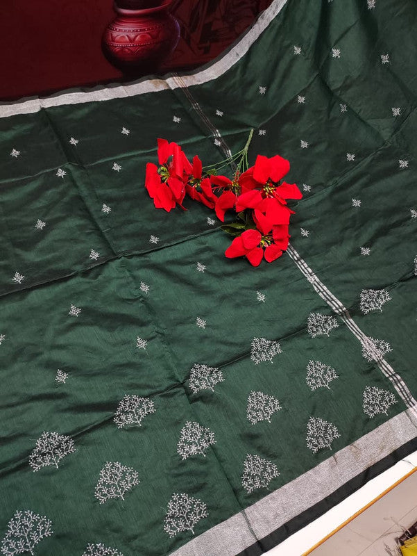 Kadhi silver Embroiding Saree EB05