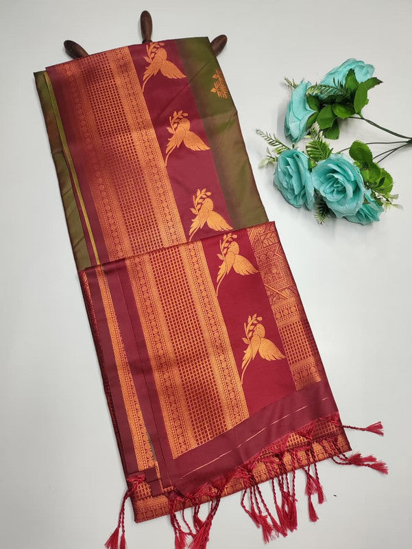 Parrot Soft Silk Saree KTM23