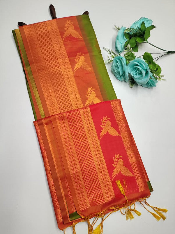 Parrot Soft Silk Saree KTM27