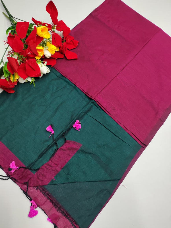 Jaipur Plain Cotton Saree JE55
