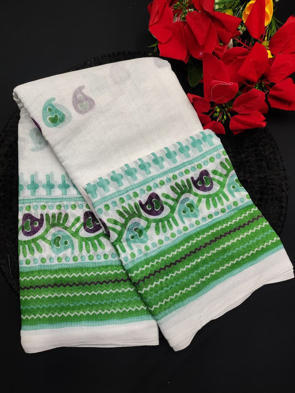 White Leaf Saree WL23