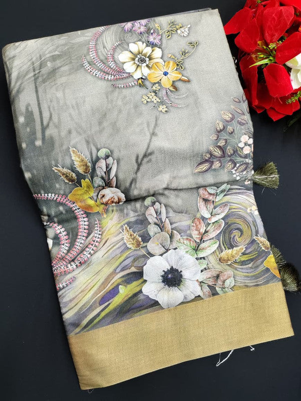 Ivory Silk Saree VY11