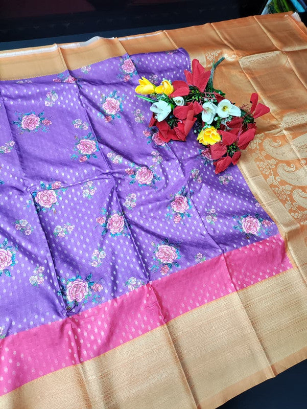 Mysore Crepe (Antique print)+Jute Bag Free MT135