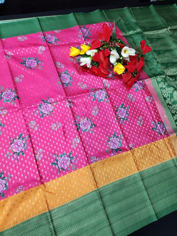 Mysore Crepe (Antique print)+Jute Bag Free MT140