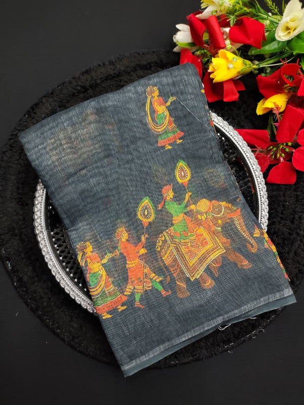 Summer Linen Cotton Saree FC03