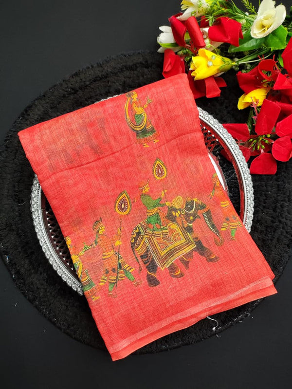 Summer Linen Cotton Saree FC07