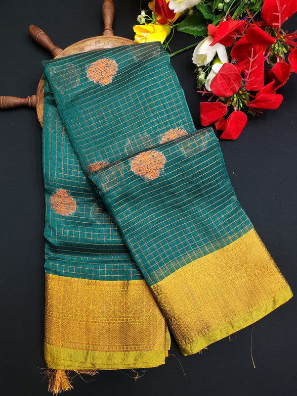 Varanasi Check Jari Butta Saree VK07