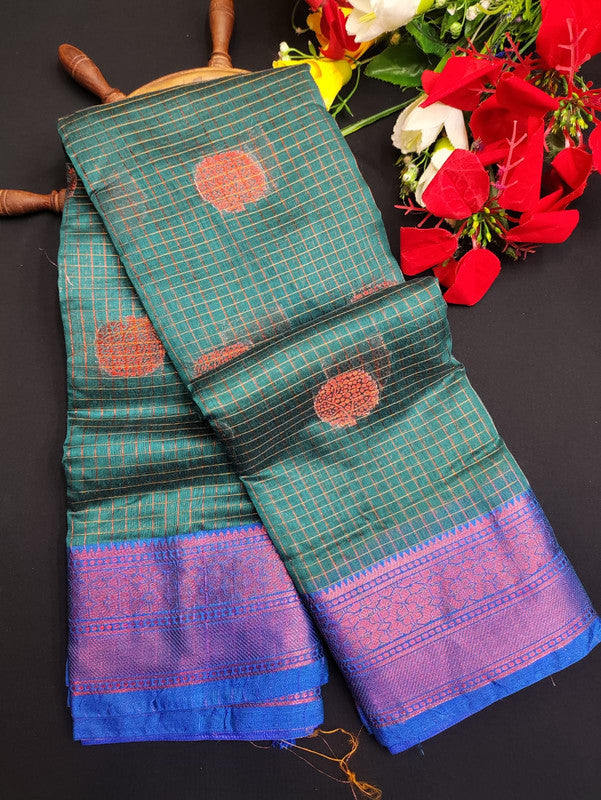 Varanasi Check Jari Butta Saree VK20