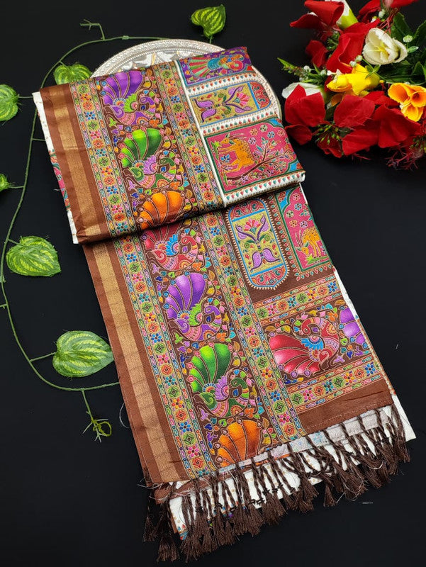 Kalamkari Digital Print Saree G23