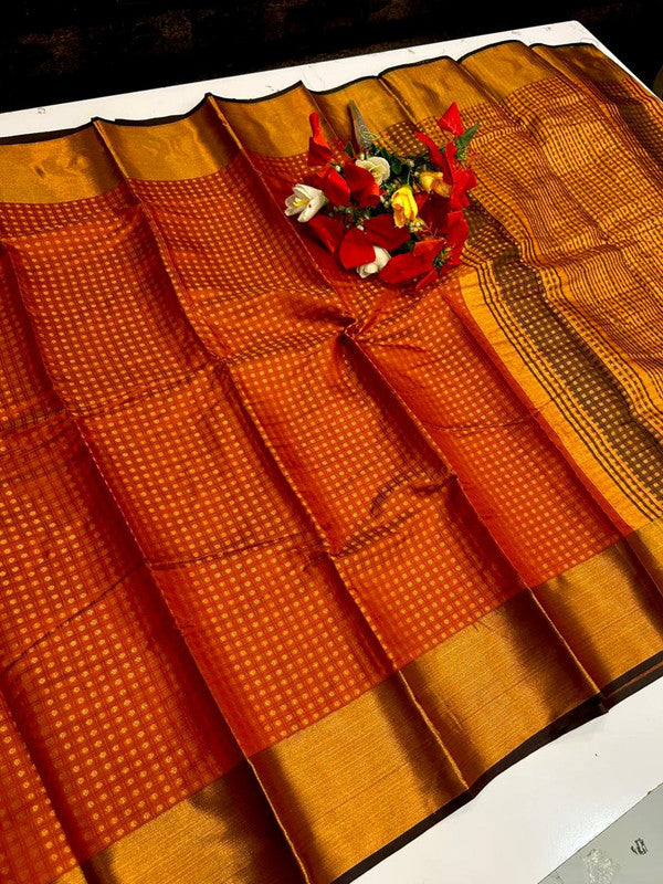 Thousand Butta Saree with elegant traditional woven butta design for festive and wedding wear. Full View Image
