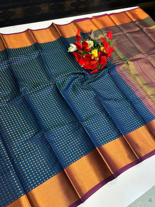 Thousand Butta Saree with elegant traditional woven butta design for festive and wedding wear. Full View Image