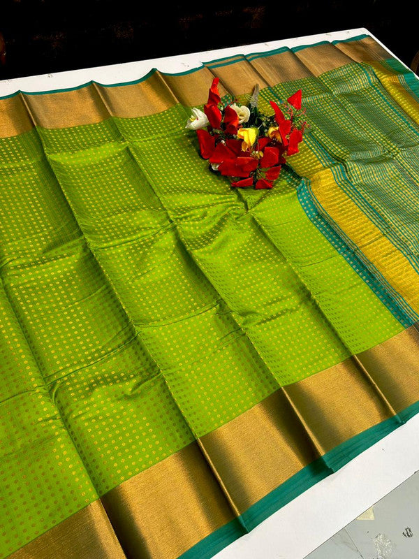 Thousand Butta Saree with elegant traditional woven butta design for festive and wedding wear. Full View Image