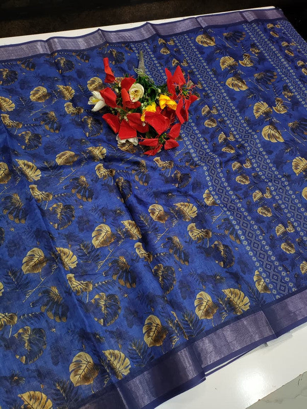 Bhiwandi Linen Saree for women in soft premium linen fabric with elegant traditional weaving suitable for office wear and festive occasions. Full Image View