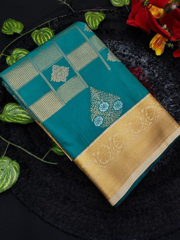Muhurtham Semi Silk saree for women with elegant traditional design and rich semi silk fabric suitable for weddings bridal wear and festive occasions, Front View Image