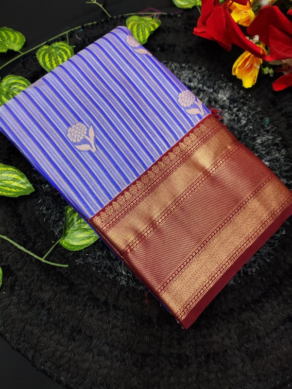 Muhurtham Semi Silk saree for women with elegant traditional design and rich semi silk fabric suitable for weddings bridal wear and festive occasions, Front View Image