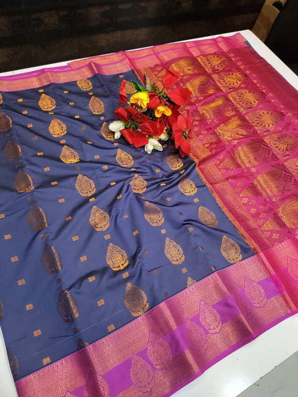 Mithra Soft Silk saree for women featuring elegant soft silk fabric with graceful traditional design suitable for weddings receptions and festive occasions, Full View