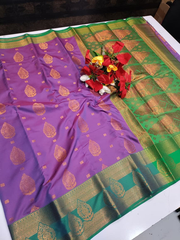 Mithra Soft Silk saree for women featuring elegant soft silk fabric with graceful traditional design suitable for weddings receptions and festive occasions, Full View