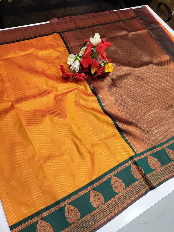 Chitra Soft Silk saree for women featuring elegant soft silk fabric with graceful traditional design suitable for weddings receptions and festive occasions, Full View 