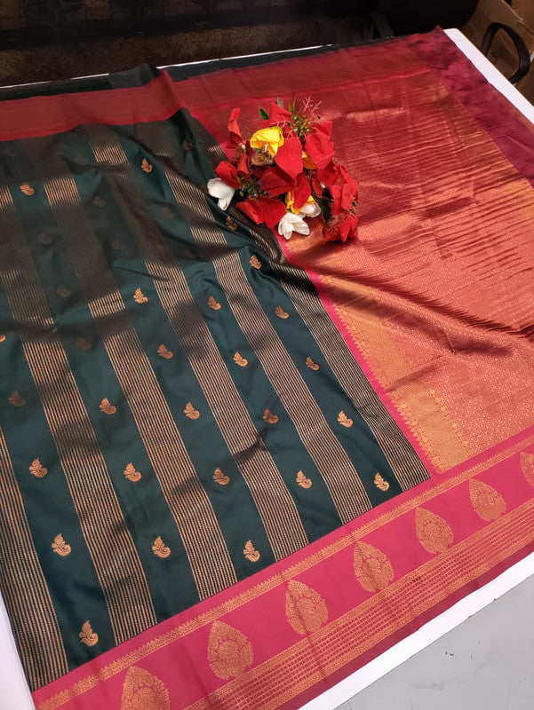 Chitra Soft Silk saree for women featuring elegant soft silk fabric with graceful traditional design suitable for weddings receptions and festive occasions, Full View 
