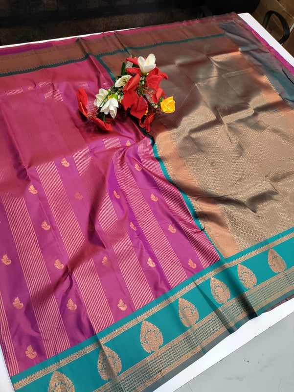 Chitra Soft Silk saree for women featuring elegant soft silk fabric with graceful traditional design suitable for weddings receptions and festive occasions, Full View 