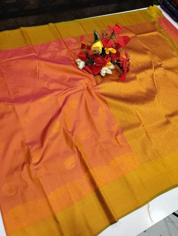 Rudra Soft Silk saree for women featuring elegant soft silk fabric with graceful traditional design suitable for weddings receptions and festive occasions, Full View